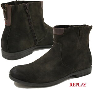 REPLAY/���v���C SIDE ZIP BOOTS �gSETTER�h �T�C�h�W�b�v �k�o�b�N�u�[�c/�X�E�F�[�h�T�C�h�W�b�v�u�[�c 0057-TAUPE(�g�[�v�E�O���[�u���E��)/GMC12