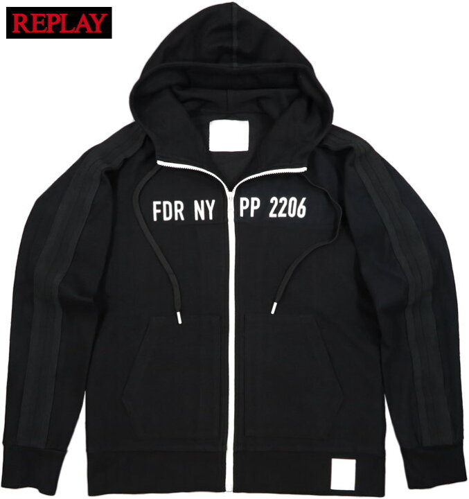 楽天市場】REPLAY/リプレイM3958 DENIM SWEATSHIRT WITH ZIPPER AND  