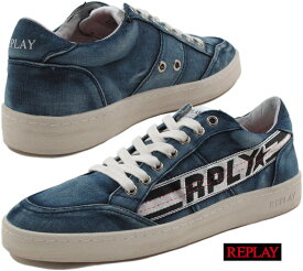 REPLAY/リプレイ MEN'S DUPREE LACE UP DENIM SNEAKERS デニムスニーカー NAVY(ネイビー)/GMZ52