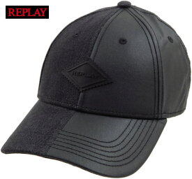 REPLAY/リプレイ AM4229 DENIM AND COTTON CAP デニム×コットン、キャップ/ベースボールキャップ WASHED BLACK(ウォッシュブラック)