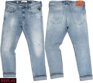 REPLAY/���v���C M914Y SLIM FIT ANBASS AGED ECO 20 YEARS JEANS�X�����t�B�b�g�E�p���[�X�g���b�`�f�j��/�W�[���Y�g�A���o�X�h12oz DEEP BLUE POWER STRETCH DENIM LIGHT BLUE(���C�g�u���[)
