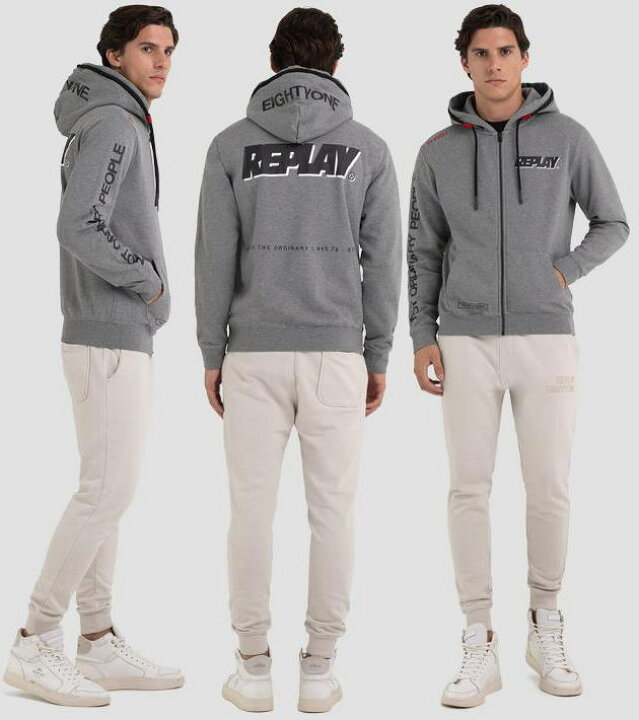 楽天市場】REPLAY/リプレイ M6316 FULL ZIPPER SWEATSHIRT WITH PRINT 