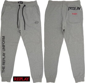 REPLAY/リプレイ M9911 JOGGER PANTS WITH PRINT スウェットパンツ/ジョガーパンツ GREY MELANGE(グレーメランジ)