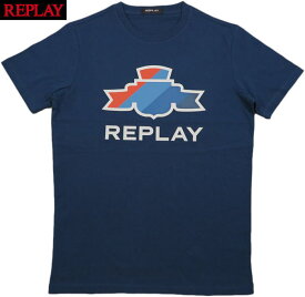 REPLAY/リプレイ M6016 REPLAY ARCHIVE GRAPHIC T-SHIRT IN JERSEY 半袖プリントTシャツ/カットソー DEEP ROYAL(ディープロイヤル)