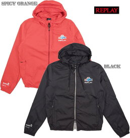 REPLAY/リプレイ M8220 RECYCLED NYLON JACKET WITH HOOD フード付き、リサイクル ナイロンウィンドブレーカー/ライトジャケット/ナイロンジャケットジャケット