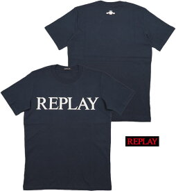 REPLAY/リプレイ M6475 JERSEY T-SHIRT WITH PRINT 半袖プリントTシャツ/カットソー NAVY(ネイビー)