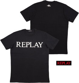 REPLAY/リプレイ M6475 JERSEY T-SHIRT WITH PRINT 半袖プリントTシャツ/カットソー BLACK(ブラック)