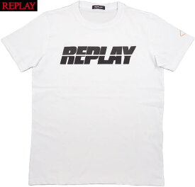REPLAY/リプレイ M6469 JERSEY T-SHIRT WITH LETTERING PRINT 半袖プリントTシャツ/カットソー WHITE(ホワイト)