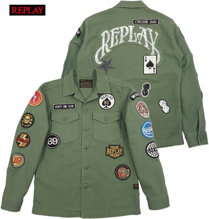 楽天市場】REPLAY/リプレイM8825N TWILL JACKET WITH PATCHES ワッペン  