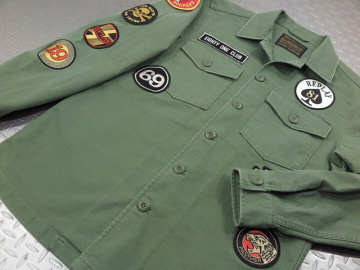 楽天市場】REPLAY/リプレイM8825N TWILL JACKET WITH PATCHES ワッペン 