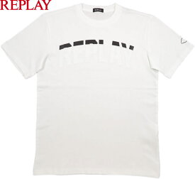 REPLAY/リプレイ M6762 REGULAR FIT JERSEY T-SHIRT WITH PRINT 半袖プリントTシャツ/カットソー CHALK(チョークホワイト)