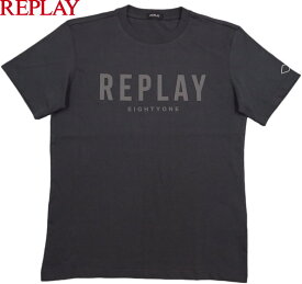 REPLAY/リプレイ M6660 T-SHIRT IN JERSEY WITH PRINT 半袖プリントTシャツ/カットソー NEARLY BLACK(ニアリーブラック)