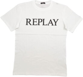 REPLAY/リプレイ M6757 JERSEY T-SHIRT WITH PRINT 半袖プリントTシャツ/カットソー WHITE(ホワイト)