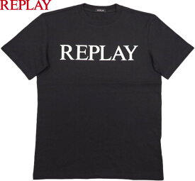 REPLAY/リプレイ M6757 JERSEY T-SHIRT WITH PRINT 半袖プリントTシャツ/カットソー BLACK(ブラック)