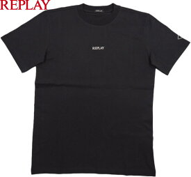 REPLAY/リプレイ M6795 JERSEY T-SHIRT WITH PRINT 半袖プリントTシャツ/カットソー BLACK(ブラック)