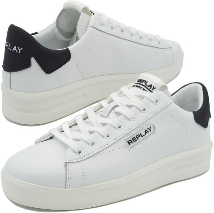 楽天市場】REPLAY/リプレイ UNIVERSITY M PRIME 2 LEATHER SNEAKERS 