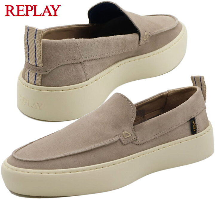 楽天市場】REPLAY/リプレイ DARK TONE SUEDE LOAFERS ダークトーン 
