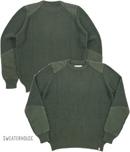SWEATERHOUSE/Z[^[nEX 1KN1656 RECYCLED COTTON COMMANDO SWEATER TCNRbgAR}hEZ[^[/RbgneBOEZ[^[ SAGE(Z[WO[)