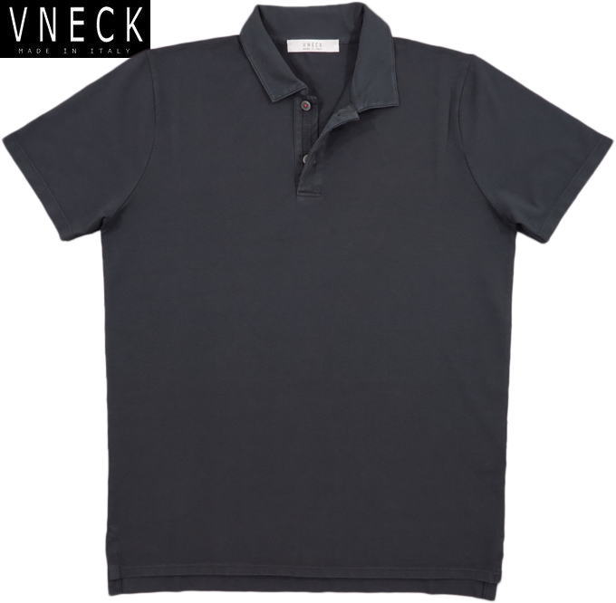 シンプル スマート VNECK ヴイネック ストレッチポロシャツ #9021 ストレッチ半袖ポロシャツ ブラック NERO STRETCH POLO 誕生日/お祝い PIQUET 上品
