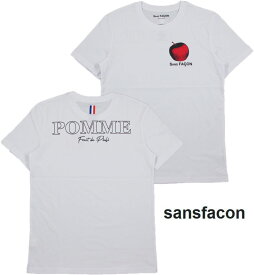 SANS FACON/ソンファソン T-SHIRT UNISEX POMME 半袖プリントTシャツ/カットソー WHITE(ホワイト)