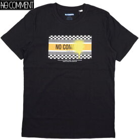 NO COMMENT PARIS/ノーコメントパリ ULTN069-1 ORANGE CHECKER 半袖プリントTシャツ/カットソー BLACK(ブラック)