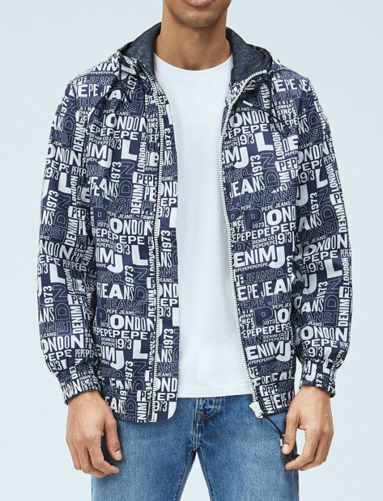 楽天市場 Pepe Jeans ペペジーンズ Tony Printed Windjacket ナイロンウィンドブレーカー Multi ネイビーブルー ストリートファッションmiyoshiya