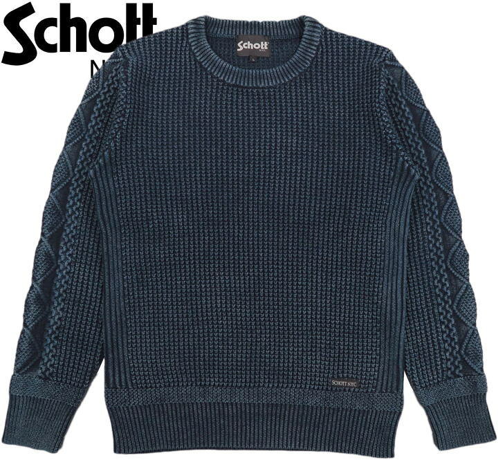 楽天市場】Schott/ショット #3125036 DULL COLOR CABLE KNIT SWEATER 