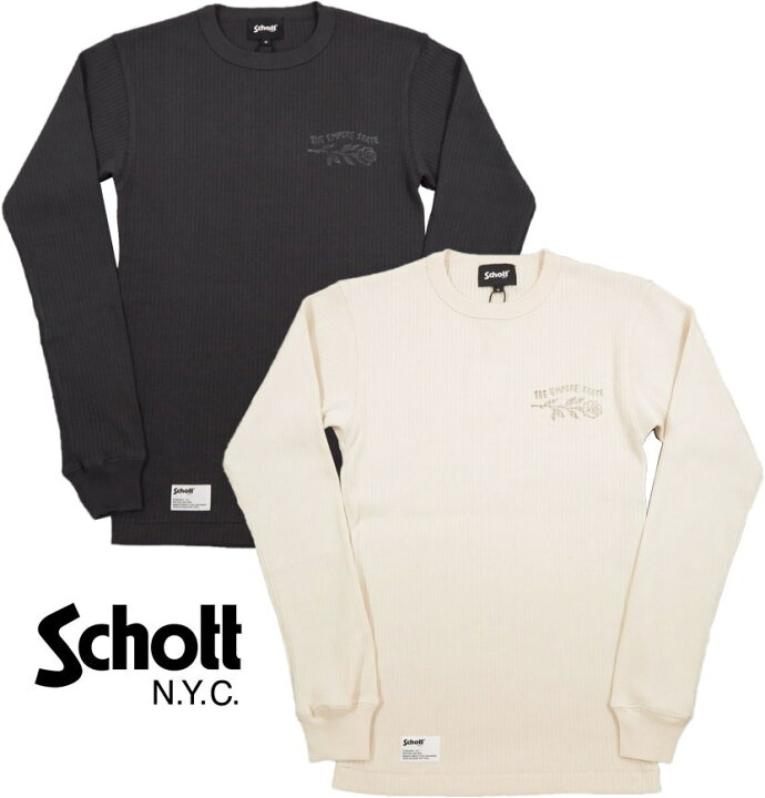 楽天市場】Schott/ショット ARMY RIB L/S T-SHIRT “NEW YORK CITY Schott アイボリー 長袖カットソー