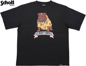Schott/ショット #3123132 BULLDOG T-SHIRT ブルドッグTシャツ/半袖プリントTシャツ/カットソー BLACK(ブラック)