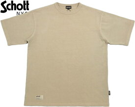 Schott/ショット #7823934010 PIGMENT O/D S/S T-SHIRT ピグメントダイ、半袖Tシャツ/カットソー NATURAL(ナチュラル)