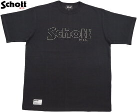 Schott/ショット S/S T-SHIRT “BASIC LOGO” ベーシックロゴTシャツ/プリントTEE BLACK(ブラック)