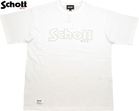 Schott/ショット S/S T-SHIRT “BASIC LOGO” ベーシックロゴTシャツ/プリントTEE WHITE(ホワイト)