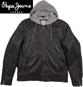 Pepe Jeans/�y�y�W�[���Y PHILIP LEATHER JACKET 2WAY���U�[�W���P�b�g/�ݕt�����C�_�[�X INFINITY(�u���b�N)