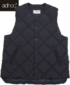 adhoc/アドホック QUILTING VEST キルティング ベスト/ウールパイル中綿ベスト DARK NAVY(ダークネイビー)