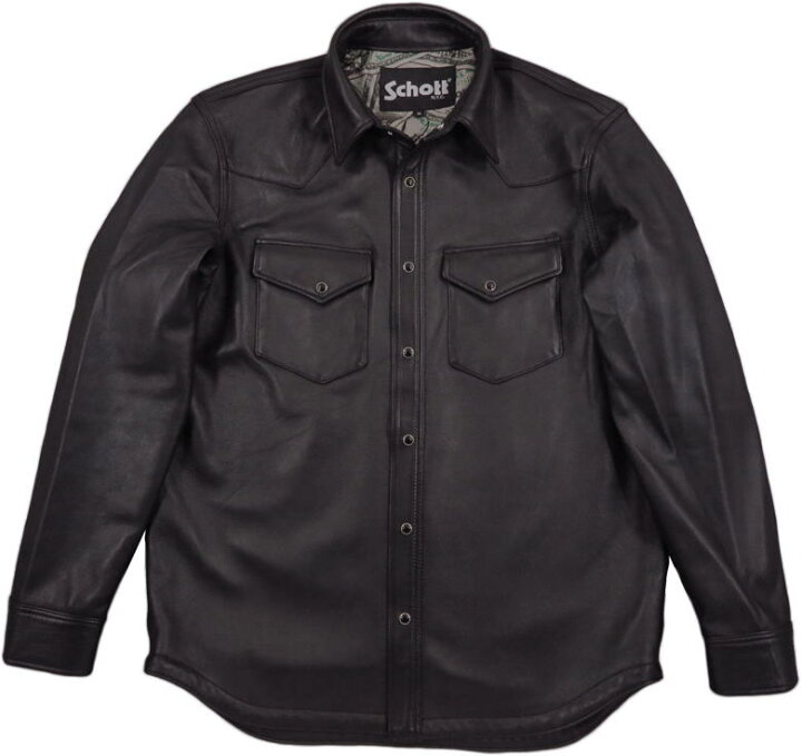 楽天市場】Schott/ショット LAMB LEATHER WESTERN SHIRT ラムレザー 