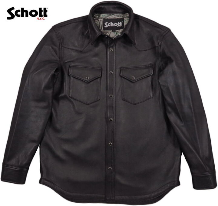 楽天市場】Schott/ショット LAMB LEATHER WESTERN SHIRT ラムレザー  