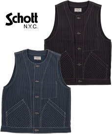 Schott/ショット OLD HICKORY DENIM VEST オールドヒッコリーデニムベスト/デニムジレ