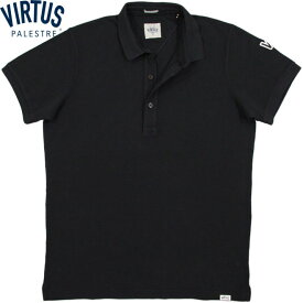 VIRTUS PALESTRE/ヴィルトゥス パレストレ #VM5263P02 S/S POLO SHIRT半袖ポロシャツ BLACK(ブラック)