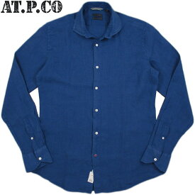 AT.P.CO/アティピコA146FRANCIA LINEN SHIRTSリネンシャツ/ワイドスプレッドカラー麻シャツ BLUE(ブルー)