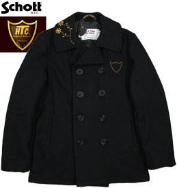 Schott×HTC PEA COAT/STUDDED PEA JACKET ショット×エイチティーシーコラボレーション・スタッズ入り、ピーコート NAVY(ダークネイビー)/#41082