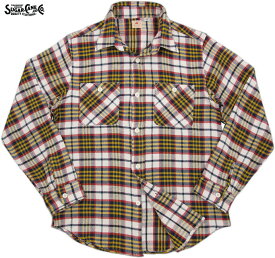 SUGAR CANE/シュガーケーン SOFT TWILL CHECK L/S WORK SHIRT(ソフトツイルチェック、ワークシャツ) OFF WHITE(オフホワイト×イエロー×ネイビー)/SC26306