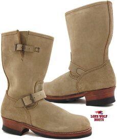 LONE WOLF BOOTS/ロンウルフ ブーツCAT'S PAW SOLE ENGINEER/エンジニアブーツ133)BEIGE SUEDE/ベージュスエード,LW00300【東洋エンタープライズ ローンウルフ シュガーケーン アメカジ スエードワークブーツ】