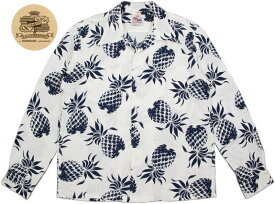 DUKE KAHANAMOKU/デューク・カハナモク L/S RAYON HAWAIIAN SHIRT “DUKE'S PINEAPPLES” デュークス・パイナップル柄、長袖レーヨンアロハシャツ/ハワイアンシャツ OFF WHITE(オフホワイト)/Lot No. DK26793