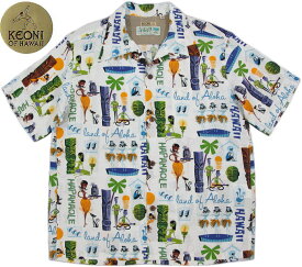 KEONI OF HAWAII/ケオニオブハワイ“MODERN TROPICS” by SHAG(「モダン・トロピックス」byシャグ) 101)WHITE(ホワイト)/SS37655