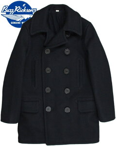 BUZZ RICKSON'S/oYN\Y PEA-COAT gLONG MODEL WOOL LINING NAVAL CLOTHING FACTORYh P-COAT/Os[R[g 01)NAVY(lCr[)/ Lot No. BR14146