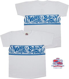 DUKE KAHANAMOKU/デューク・カハナモク S/S T-SHIRT“WAIKIKI BORDER”半袖プリントTシャツ WHITE(ホワイト)/DK77880