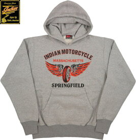 INDIAN MOTORCYCLE/インディアンモーターサイクル HOODED PARKA W/PRINTプリント入り スウェットパーカ/パーカー H.GRAY(ヘザーグレー)/IM68340