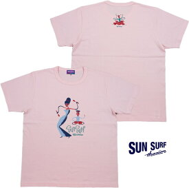 SUN SURF/サンサーフ“BANQUET”by SHAG S/S T-SHIRT バンケット、半袖プリントTシャツ L.PINK(ライトピンク)/SS78294