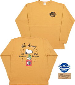 BUZZ RICKSON'S×PEANUTS/バズリクソンズ×ピーナッツ L/S T-SHIRT“GO ARMY” 長袖スヌーピープリントTシャツ GOLD(ゴールド)/BR68840