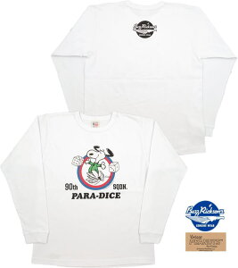BUZZ RICKSON'S×PEANUTS/�o�Y���N�\���Y×�s�[�i�b�c L/S T-SHIRT�gPARA-DICE�h �����X�k�[�s�[�v�����gT�V���c WHITE(�z���C�g)/BR68838
